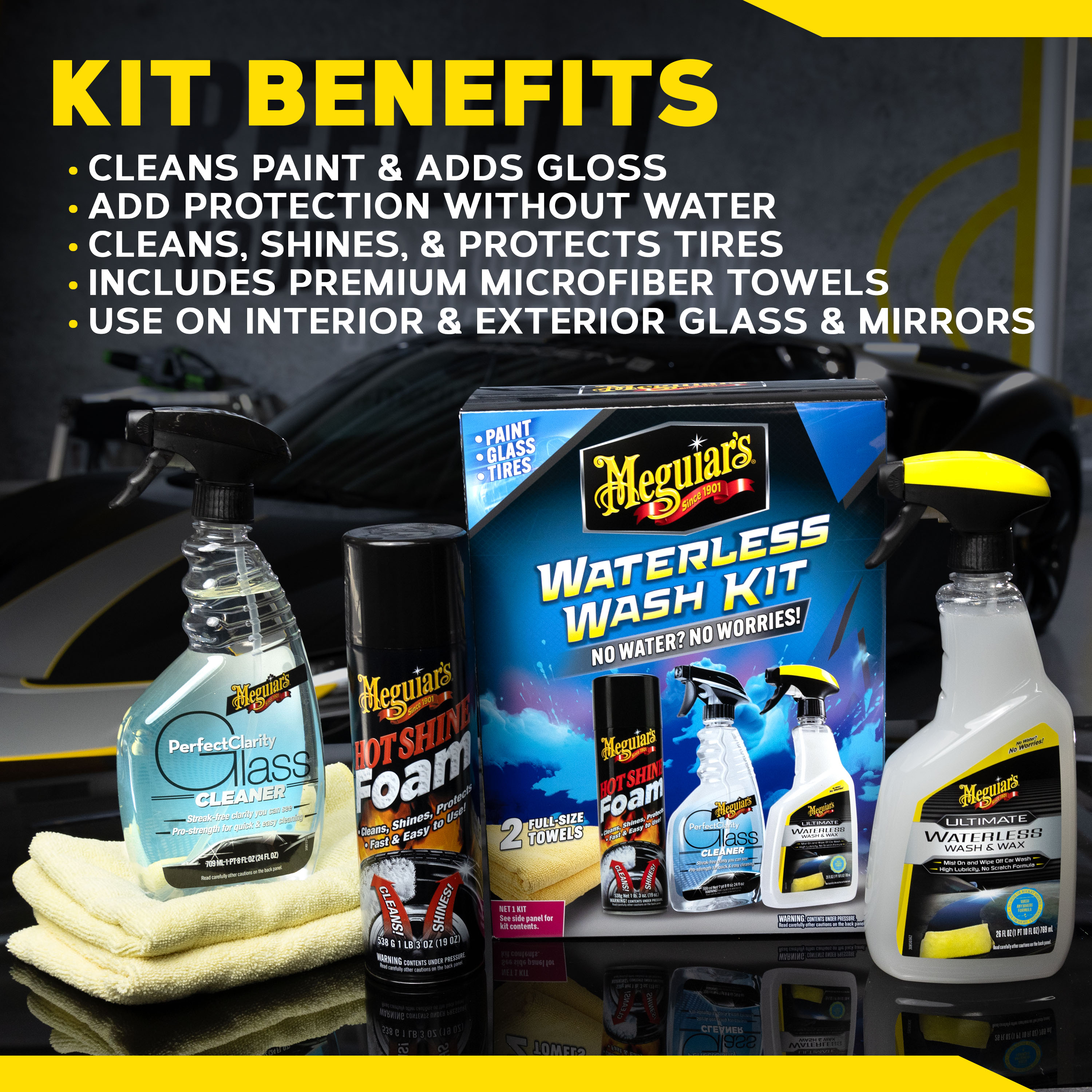 Meguiar's Waterless Wash Kit - This Kit Gently Cleans, Adds Shine